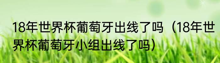 18年世界杯葡萄牙出线了吗（18年世界杯葡萄牙小组出线了吗）