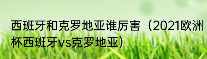 西班牙和克罗地亚谁厉害（2021欧洲杯西班牙vs克罗地亚）