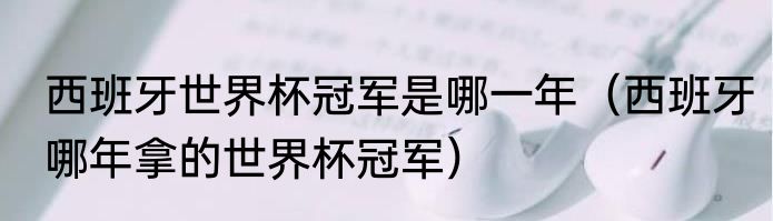 西班牙世界杯冠军是哪一年（西班牙哪年拿的世界杯冠军）