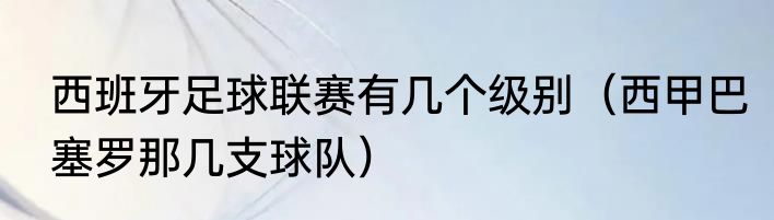 西班牙足球联赛有几个级别（西甲巴塞罗那几支球队）