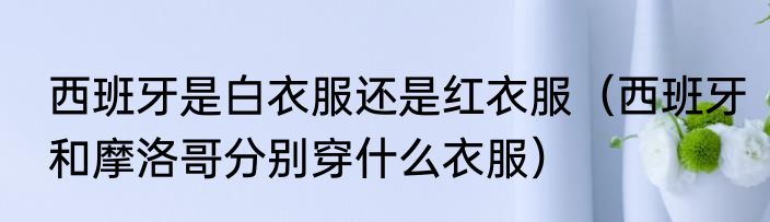 西班牙是白衣服还是红衣服（西班牙和摩洛哥分别穿什么衣服）