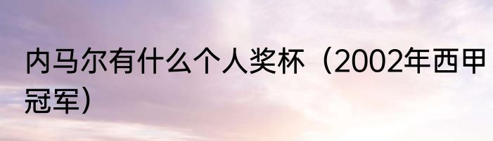 内马尔有什么个人奖杯（2002年西甲冠军）