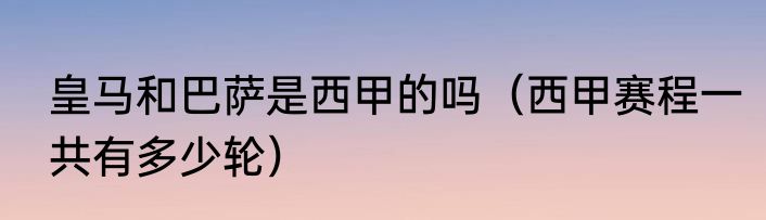 皇马和巴萨是西甲的吗（西甲赛程一共有多少轮）