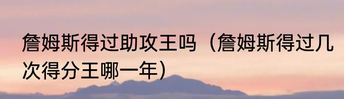 詹姆斯得过助攻王吗（詹姆斯得过几次得分王哪一年）