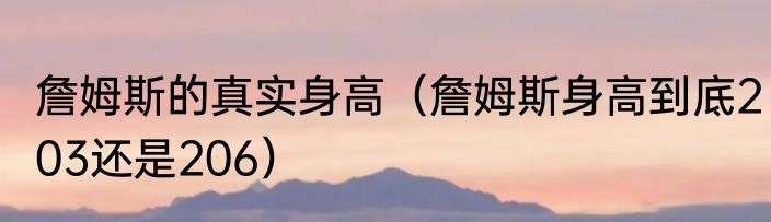 詹姆斯的真实身高（詹姆斯身高到底203还是206）