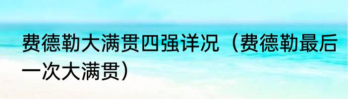 费德勒大满贯四强详况（费德勒最后一次大满贯）