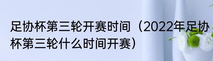 足协杯第三轮开赛时间（2022年足协杯第三轮什么时间开赛）