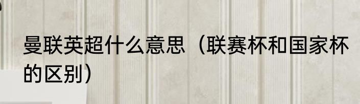 曼联英超什么意思（联赛杯和国家杯的区别）