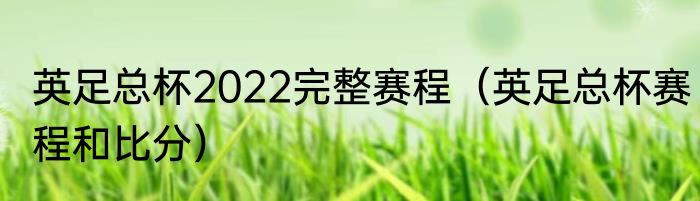 英足总杯2022完整赛程（英足总杯赛程和比分）