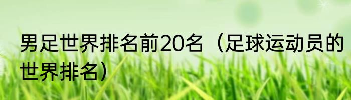 男足世界排名前20名（足球运动员的世界排名）