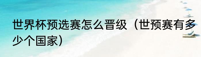 世界杯预选赛怎么晋级（世预赛有多少个国家）