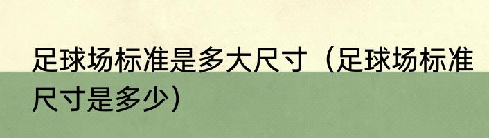 足球场标准是多大尺寸（足球场标准尺寸是多少）