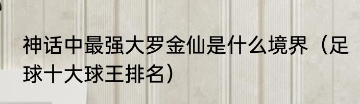 神话中最强大罗金仙是什么境界（足球十大球王排名）