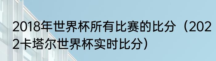 2018年世界杯所有比赛的比分（2022卡塔尔世界杯实时比分）