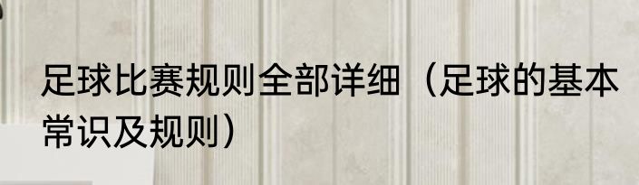 足球比赛规则全部详细（足球的基本常识及规则）