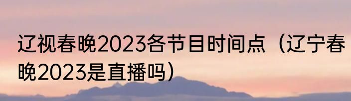辽视春晚2023各节目时间点（辽宁春晚2023是直播吗）