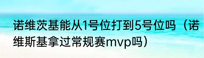 诺维茨基能从1号位打到5号位吗（诺维斯基拿过常规赛mvp吗）