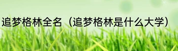 追梦格林全名（追梦格林是什么大学）