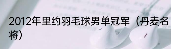 2012年里约羽毛球男单冠军（丹麦名将）