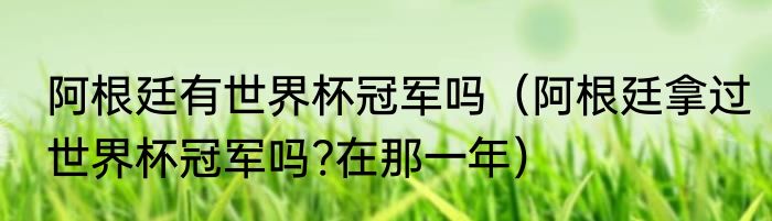阿根廷有世界杯冠军吗（阿根廷拿过世界杯冠军吗?在那一年）