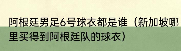 阿根廷男足6号球衣都是谁（新加坡哪里买得到阿根廷队的球衣）