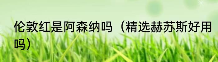 伦敦红是阿森纳吗（精选赫苏斯好用吗）