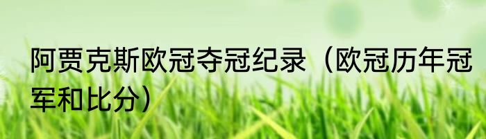 阿贾克斯欧冠夺冠纪录（欧冠历年冠军和比分）