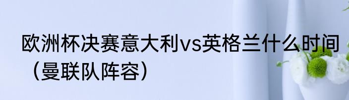 欧洲杯决赛意大利vs英格兰什么时间（曼联队阵容）
