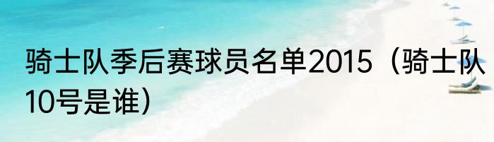 骑士队季后赛球员名单2015（骑士队10号是谁）