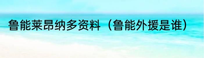 鲁能莱昂纳多资料（鲁能外援是谁）