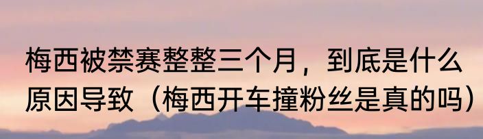 梅西被禁赛整整三个月，到底是什么原因导致（梅西开车撞粉丝是真的吗）