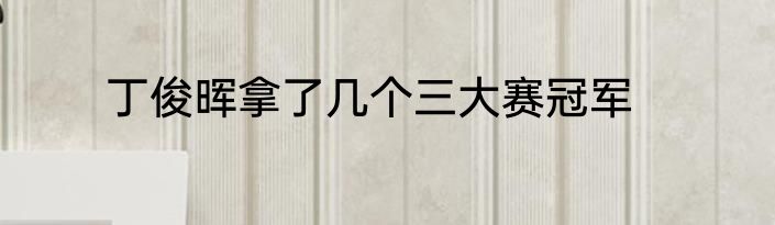 丁俊晖拿了几个三大赛冠军