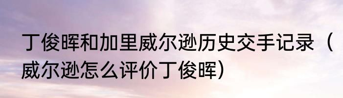 丁俊晖和加里威尔逊历史交手记录（威尔逊怎么评价丁俊晖）