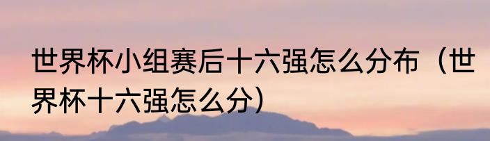 世界杯小组赛后十六强怎么分布（世界杯十六强怎么分）