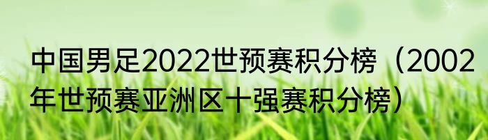中国男足2022世预赛积分榜（2002年世预赛亚洲区十强赛积分榜）