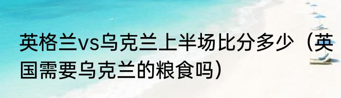 英格兰vs乌克兰上半场比分多少（英国需要乌克兰的粮食吗）