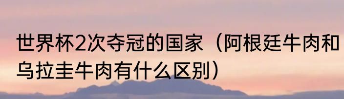世界杯2次夺冠的国家（阿根廷牛肉和乌拉圭牛肉有什么区别）