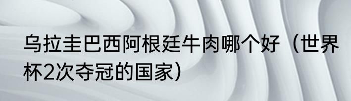 乌拉圭巴西阿根廷牛肉哪个好（世界杯2次夺冠的国家）