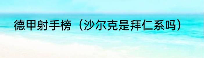 德甲射手榜（沙尔克是拜仁系吗）