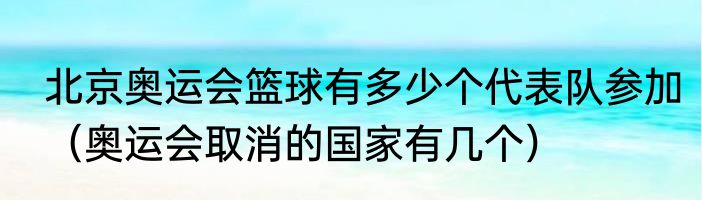 北京奥运会篮球有多少个代表队参加（奥运会取消的国家有几个）