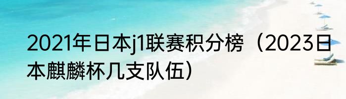 2021年日本j1联赛积分榜（2023日本麒麟杯几支队伍）