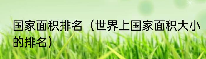 国家面积排名（世界上国家面积大小的排名）