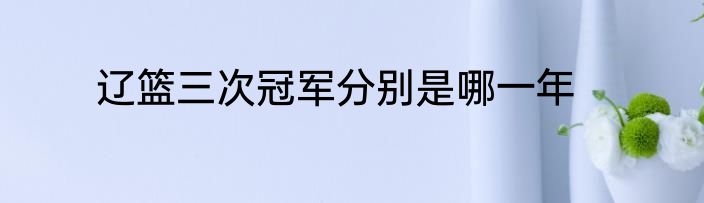 辽篮三次冠军分别是哪一年