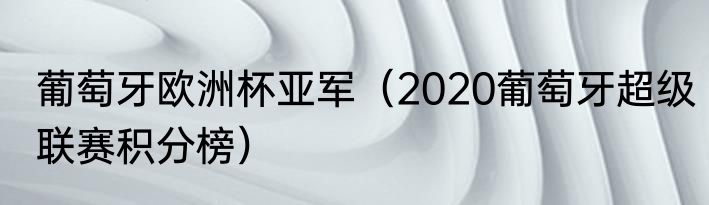 葡萄牙欧洲杯亚军（2020葡萄牙超级联赛积分榜）