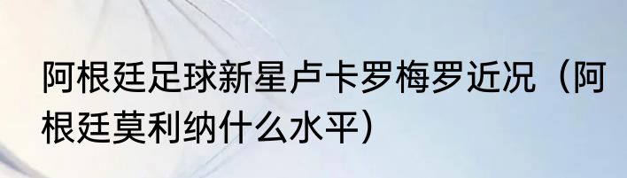 阿根廷足球新星卢卡罗梅罗近况（阿根廷莫利纳什么水平）