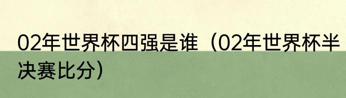 02年世界杯四强是谁（02年世界杯半决赛比分）