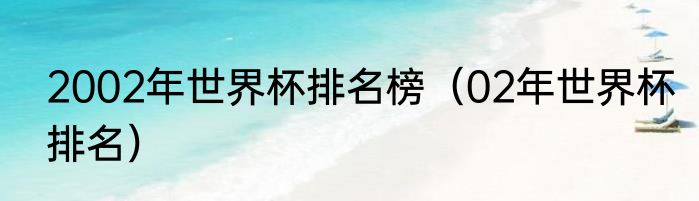 2002年世界杯排名榜（02年世界杯排名）