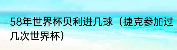 58年世界杯贝利进几球（捷克参加过几次世界杯）