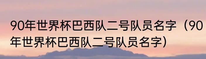 90年世界杯巴西队二号队员名字（90年世界杯巴西队二号队员名字）