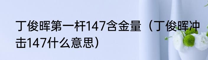 丁俊晖第一杆147含金量（丁俊晖冲击147什么意思）